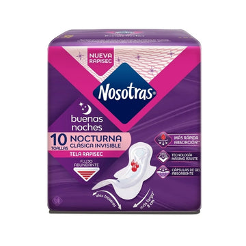 TOALLAS NOCTURNAS CLASICAS SUAVE X 10 UND NOSOTRAS