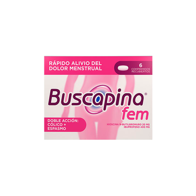 BUSCAPINA FEM TN 400 MG CAJA X 6 COMPRIMIDOS