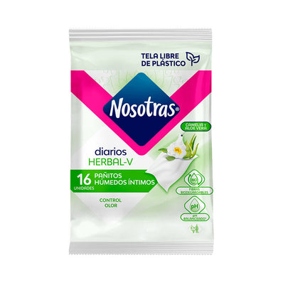 Pañitos Humedos Intimos Nosotras Herbal V x 16 unidades | Nosotras