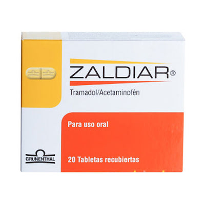 Zaldiar Tramadol + Acetaminofén 37.5mg/325mg  Caja x 20 Tabletas | Grunenthal Colombiana S.A