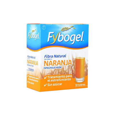Fybogel Fibra Natural Sabor A Naranja Caja x 10 Sobres | RB Health