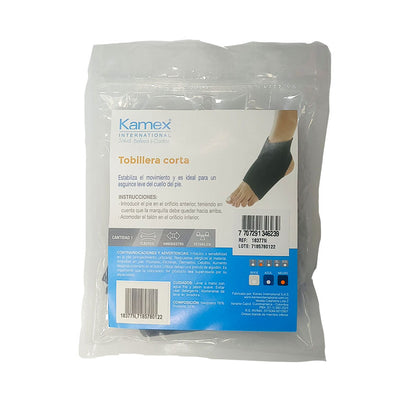 Tobillera Corta Talla M  Ref: 18375N Color: Negro | Kamex