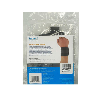 Muñequera Simple Negra | Kamex