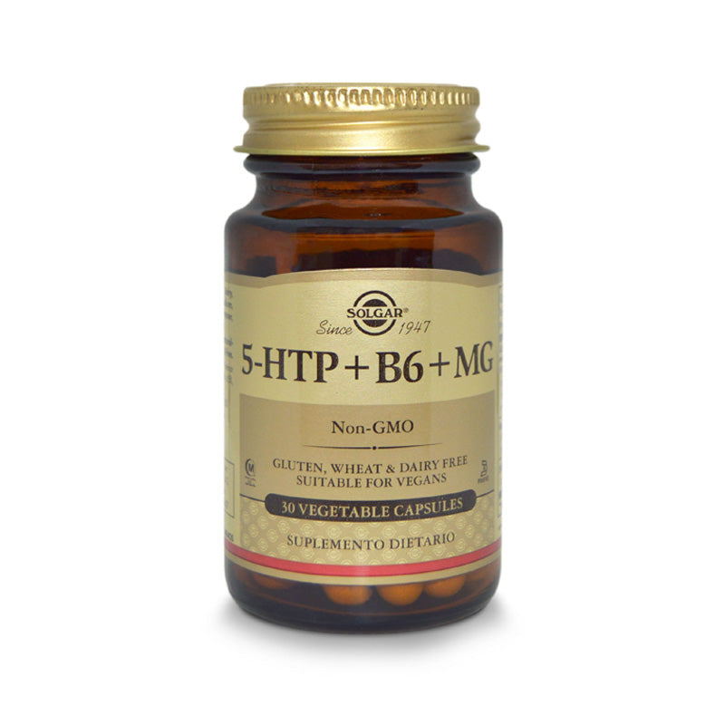 5-HTP 100 mg + Vitamina B6 + Magnesio – 30 Cápsulas Vegetales | Solgar
