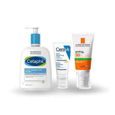 Kit Rutina Facial Piel Sensible | Limpieza + Hidratación + Protección Solar