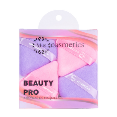 SET DE 4 BORLAS DE MAQUILLAJE BEAUTY PRO / Miis Cosmetics