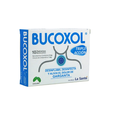Bucoxol Triple Acción Cool Mint Caja x 10 Tabletas | La Santé