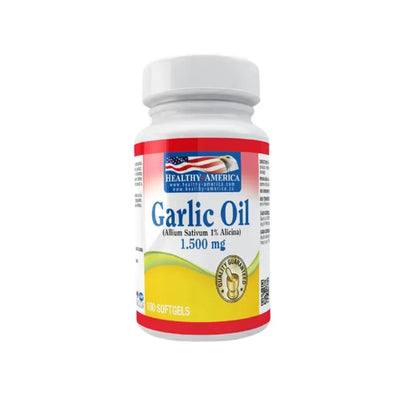 Garlic Oil 1.500 mg Healthy America Frasco x 100 Softgels