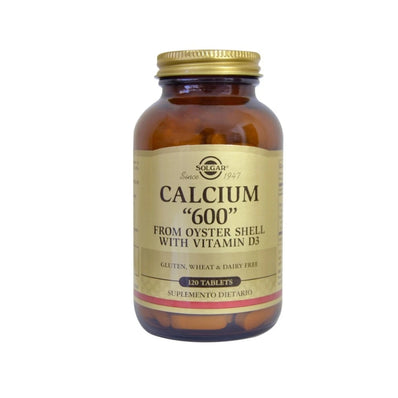 Calcium 600 con Vitamina D3 Solgar Frasco x 120 Tabletas