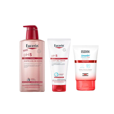 Kit Cuidado Corporal Eucerin & ISDIN | Limpieza, Hidratación y Reparación