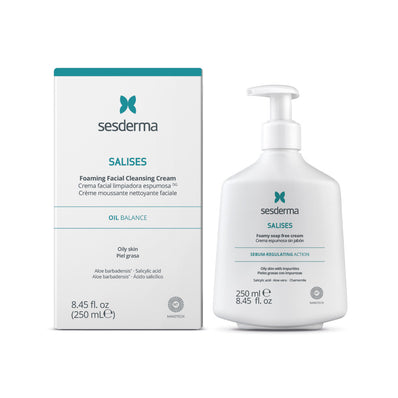 Crema espumosa facial diseñada para la higiene diaria del rostro para todo tipo de piel en particular pieles con acné. Sesderma Salises | Bellefarma