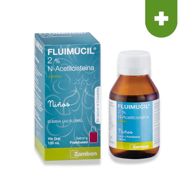 Fluimucil Niños Jarabe Frambuesa 2 Frasco x 120 ml