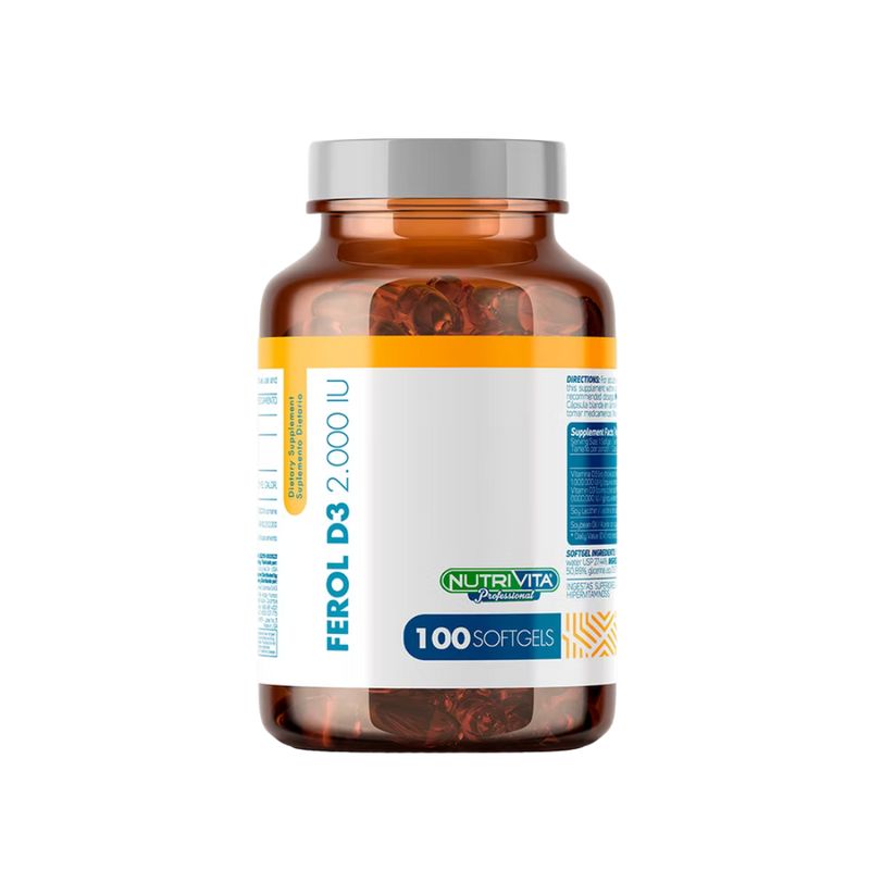 Ferol vitamina D3 2.000 IU frasco x 100 softgels | Nutrivita