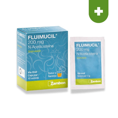 Fluimucil Granulado Sabor A Naranja 200Mg Caja X 10 Sobres