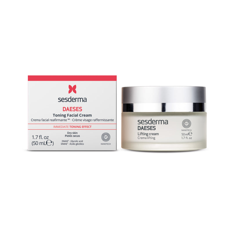 Crema facial que combina el efecto lifting inmediato con una acción reafirmante duradera, que brinda nutrición y firmeza diaria a la piel. Sesderma Daeses Lifting Cream