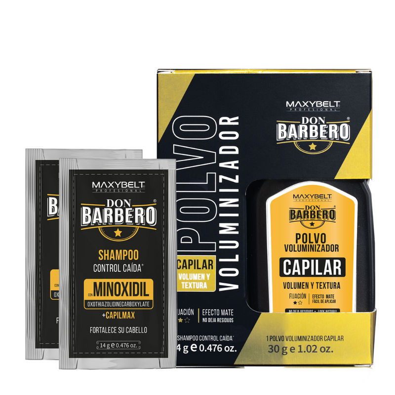 KIT POLVO VOLUMINIZADOR 30 G 2 SACHETS SHAMPO DON BARBERO