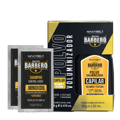 KIT POLVO VOLUMINIZADOR 30 G 2 SACHETS SHAMPO DON BARBERO