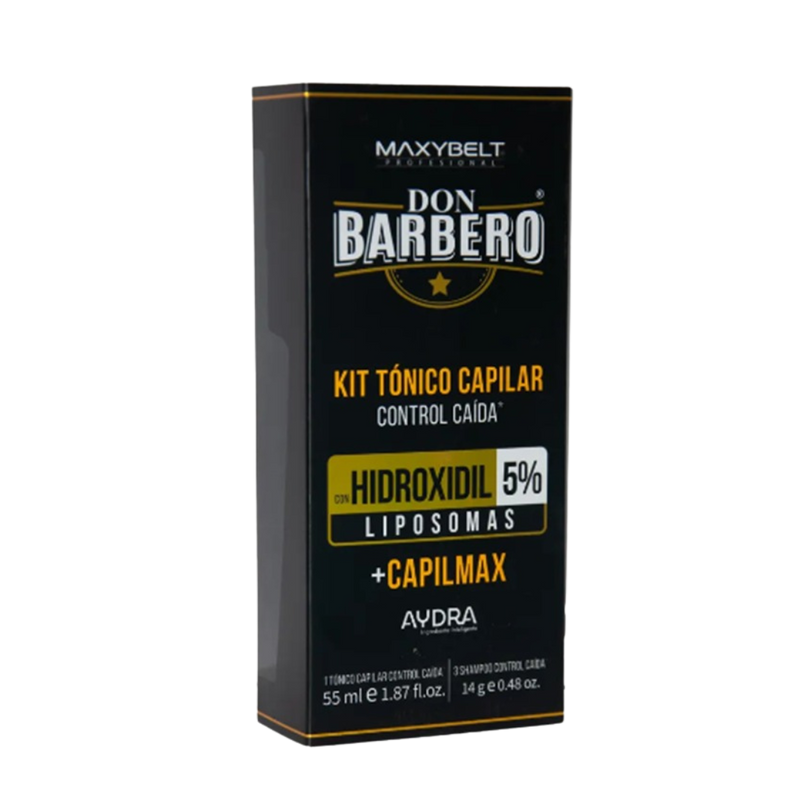 KIT TONICO CAPILAR CONTROL CAIDA X 55 ML 3 SACHETS SHAMPO DON BARBERO