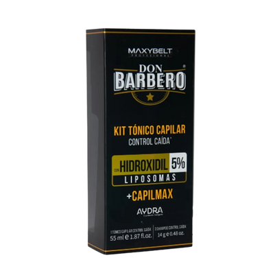 KIT TONICO CAPILAR CONTROL CAIDA X 55 ML 3 SACHETS SHAMPO DON BARBERO