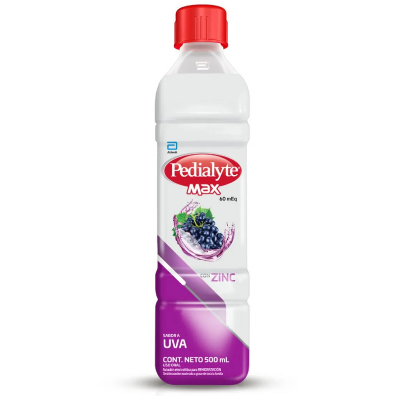 Pedialyte Max 60 uva frasco x 500 ml/ Abbott