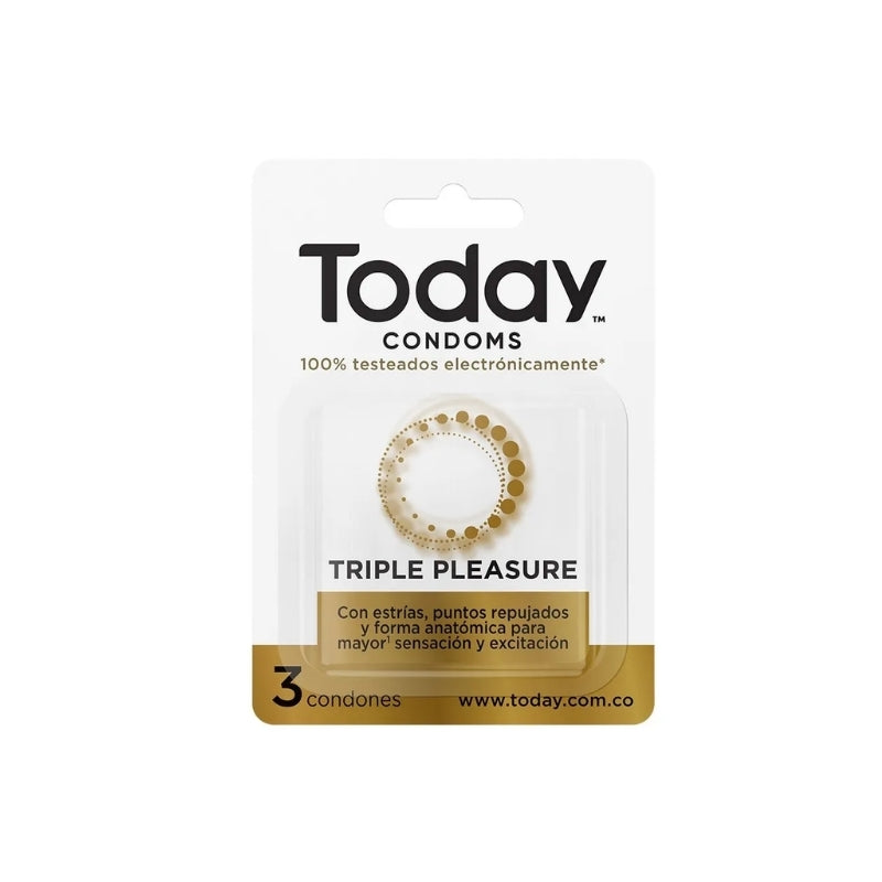 PRESERVATIVOS  TRIPLE PLEASURE CJ X 3 UND TODAY