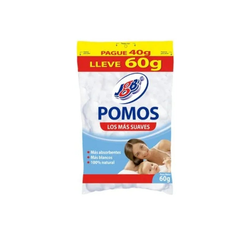 ALGODON POMOS PAG40 LLE60 GR60 GR PAQ X 60 GR JGB