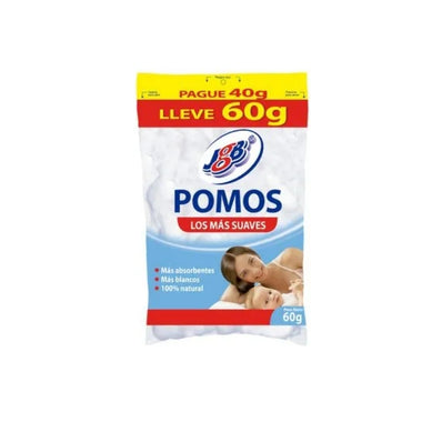 ALGODON POMOS PAG40 LLE60 GR60 GR PAQ X 60 GR JGB