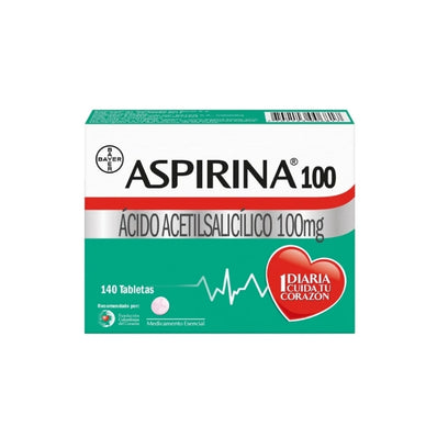 Aspirina 100 mg Tabletas Caja x 140
