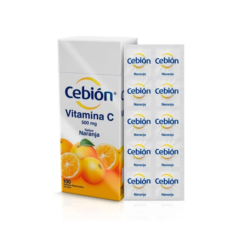 Cebion Naranja 500 mg Tabletas Masticables Blíster