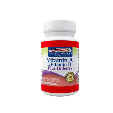 Vita A 10.000 UI & D3 400 UI Healthy America Frasco x 100 Softgels