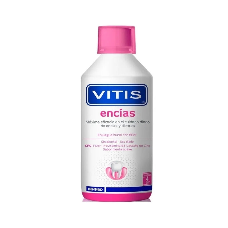 Enjuague Bucal Vitis Con Fluor Encias Frasco 500Ml