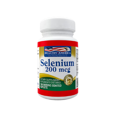 Selenium 200 mcg Healthy America Frasco x 100 Tabletas