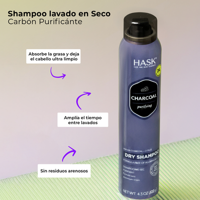 Shampoo seco con carbón activado 122 g | Hask