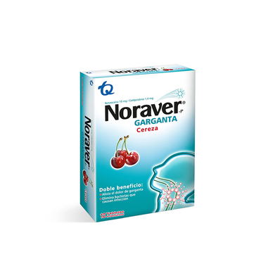 Noraver Garganta Cereza Tm 10Gr Caja X 12 Tabletas