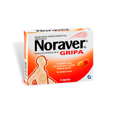 Noraver Gripa Caja Con 8 Cápsulas – Congestión Nasal