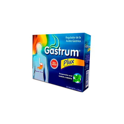 GASTRUM PLUS SUSPENSION  ORAL CAJA X 10 SACHETS  SABOR A MENTA