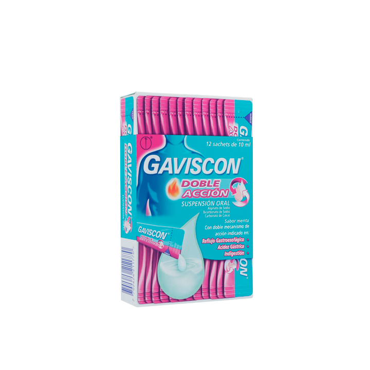 GASVISCON DOBLE ACCION SUSPENSION ORAL SACHETS X 12 SACHETS
