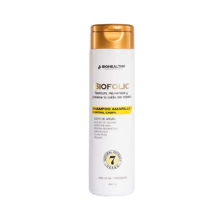 BIOFOLIC TRATAMIENTO DERMATITIS SEBORREICA AMARILLO 240 ML BIOHEALTY | Belle farma