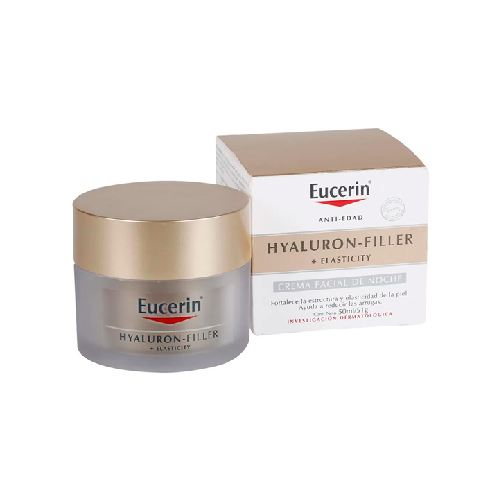HYALURON-FILLER +ELASTICITY CREMA FACIAL NOCHE CAJA X 50ML EUCERIN | Belle farma