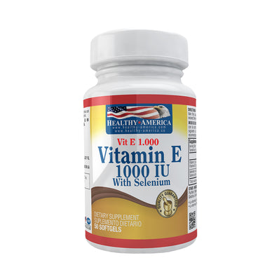 Vitamina E 1.000 IU Con Selenium 60 Softgels Blíster | Healthy America